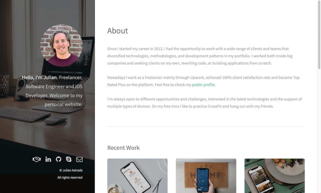 Julian website to stand out as a freelancer